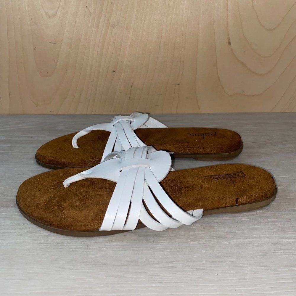 ‎Palms White Strappy Slip On Sandals Women's 8